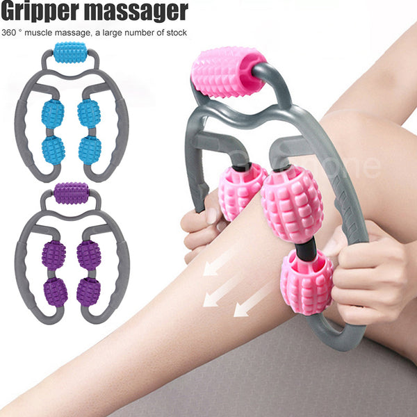U-Shape Trigger Point Massage Roller – 4-Wheel Full Body Muscle Relief