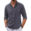 Jacquard Lapel Long Sleeve Shirt – Casual Spring & Autumn Style for Men