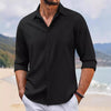 Jacquard Lapel Long Sleeve Shirt – Casual Spring & Autumn Style for Men