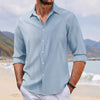 Jacquard Lapel Long Sleeve Shirt – Casual Spring & Autumn Style for Men