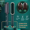 2-in-1 Hair Straightener & Curling Hot Comb – Dual-Purpose Electric Brush with Negative Ion Technology