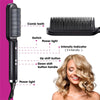 2-in-1 Hair Straightener & Curling Hot Comb – Dual-Purpose Electric Brush with Negative Ion Technology